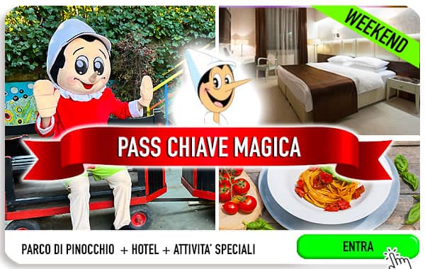 Offerta weekend biglietto ingresso Parco di Pinocchio Collodi e Hotel in mezza pensione cena inclusa